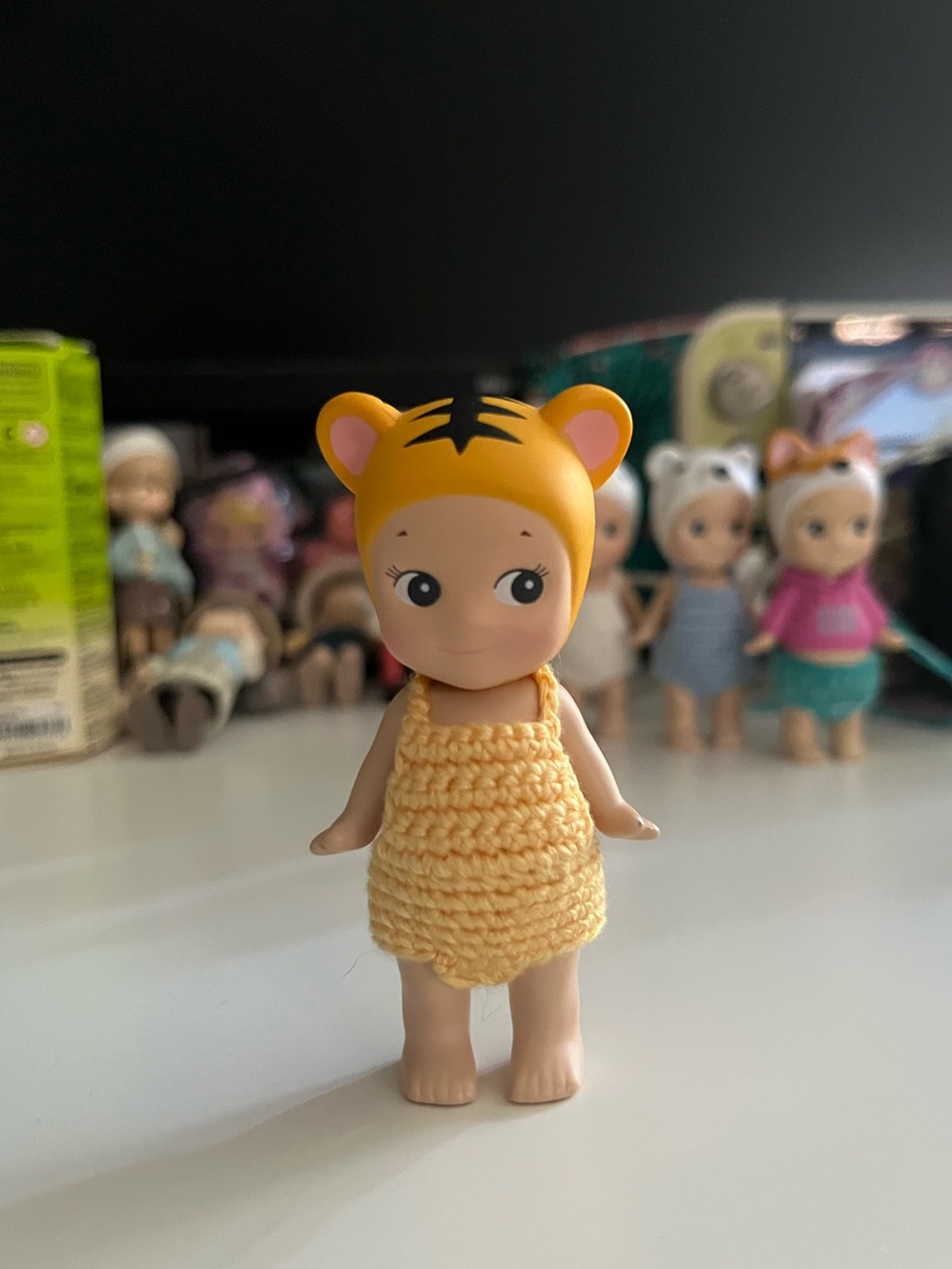 Sonny angel tiger with crocheted outfit
